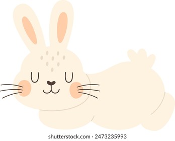 Ilustración vectorial de conejo durmiente