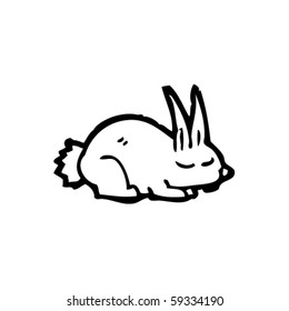 caricatura de conejo durmiente