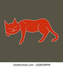 Sleeping red cat