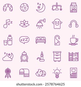 SLEEPING AND RESTING ICON SET