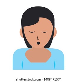 Sleeping and resting woman snoring cartoons vector illustration graphic design