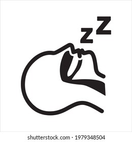 Sleeping, rhinology icon, vector and glyph