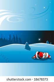 Sleeping santa claus - christmas card 1