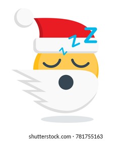 Sleeping santa in a flat design