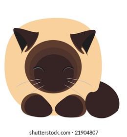 Sleeping or screwing up one's eyes balinese cat