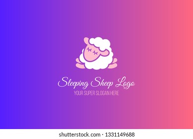Sleeping sheep flat banner template