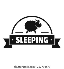 Sleeping sheep logo. Simple illustration of sleeping sheep vector logo for web