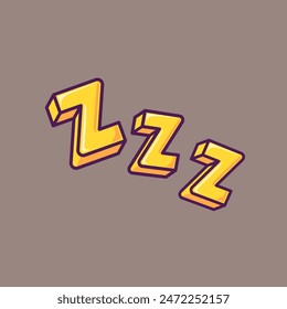 Sleeping Sign Cartoon Vector Icon Illustration. Nature Object Icon Concept Isolated Premium Vector. Flat Cartoon Style