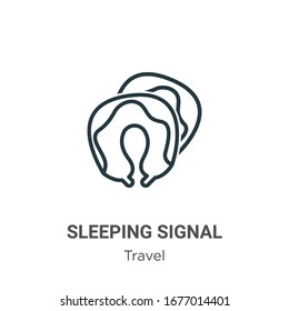 Sleeping signal outline vector icon. Thin line black sleeping signal icon, flat vector simple element illustration from editable travel concept isolated stroke on white background