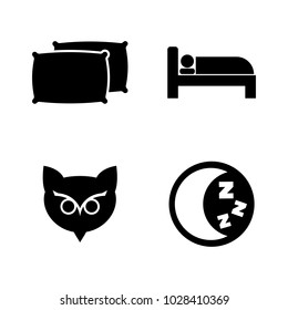 Sleeping. Simple Related Vector Icons Set for Video, Mobile Apps, Web Sites, Print Projects and Your Design. Black Flat Illustration on White Background.