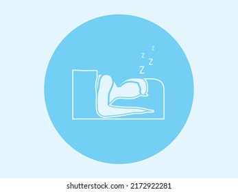 Sleeping single line icon.Good dream on a bed template.
Symbol of healthy lifestyle and get enough rest . -vector