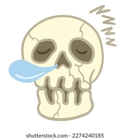 Sleeping skull, good for graphic resource.