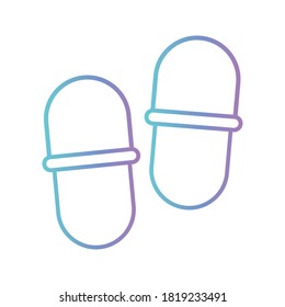 sleeping slippers gradient style icon design, insomnia sleep and night theme Vector illustration