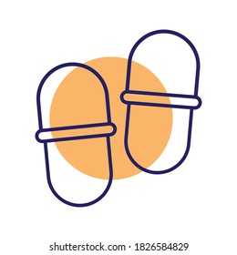 sleeping slippers line style icon design, insomnia sleep and night theme Vector illustration