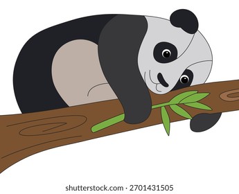 Uma preguiça adormecida na ilustração do vetor do ramo da árvore