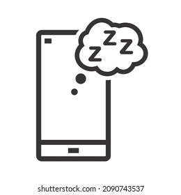 Sleeping smartphone icon. phone  zzz sleep. Illustration vector