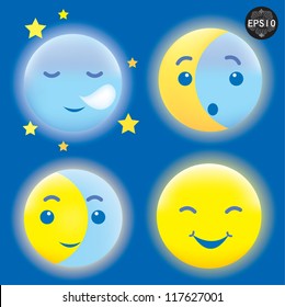 Sleeping and Smiling Moon