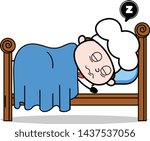 Sleeping and Snoring - Cartoon Waiter Male Chef Vector Illustration