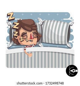 Ilustración de color durmiendo y roncando.