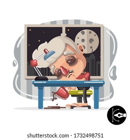 Ilustración de color durmiendo y roncando.