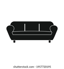 sleeping sofa black simple icon. Vector sleeping sofa black simple icon isolated on white background for web, game, app and advertising