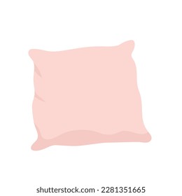 Sleeping soft square pillow. Decorative cushion, sleeping comfort object vector illustration