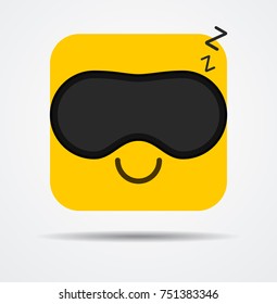 Sleeping square emoji in a sleep mask
