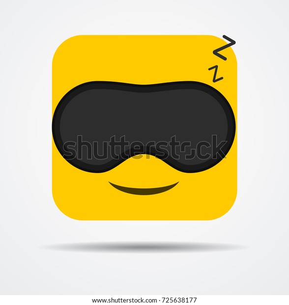 Sleeping Square Emoji Sleep Mask Stock Vector (Royalty Free) 725638177