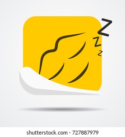 Sleeping square emoticon in a flat design