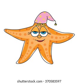 sleeping starfish. vector illustration on a white background