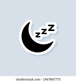 Sleeping sticker, logo, icon. Vector. Pillow. Sleep. Rest, relaxation, restoration. Vector on isolated background. EPS 10