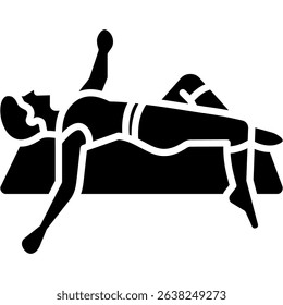Sleeping Swan Pose Icon Glyph Vector Illustration