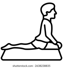 Sleeping Swan Pose Icon Line Vector Illustration