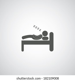 Sleeping symbol on gray background 