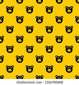 Sleeping teddy bear pattern seamless vector repeat geometric yellow for any design