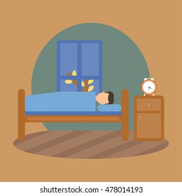 Sleeping teenage vector icon.