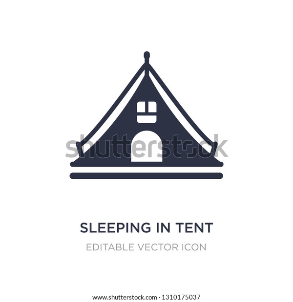 sleeping in tent icon on white background. Simple\
element illustration from General concept. sleeping in tent icon\
symbol design.
