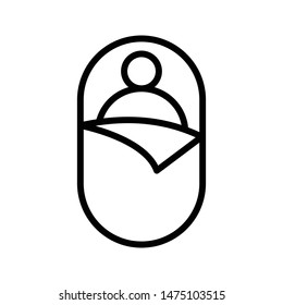 sleeping thin line vector icon