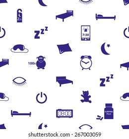 sleeping time blue icons seamless pattern eps10