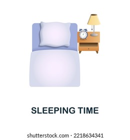 Sleeping Time icon. 3d illustration from human productivity collection. Creative Sleeping Time 3d icon for web design, templates, infographics and more