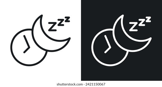 Sleeping time icon designed in a line style on white background.