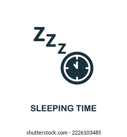 Icono de Tiempo de Dormido. Icono monocromo simple de productividad humana para plantillas, diseño web e infografías