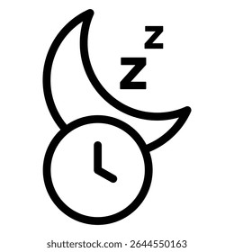 Sleeping time icon outline set sign