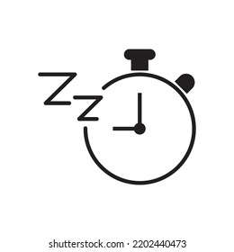 Sleeping time icon. sign for mobile concept and web design. isolated on white background. vector illustration