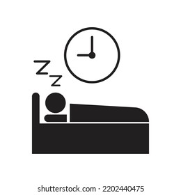 Sleeping time icon. sign for mobile concept and web design. isolated on white background. vector illustration