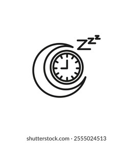 Sleeping time icon Symbol mark in Outline style