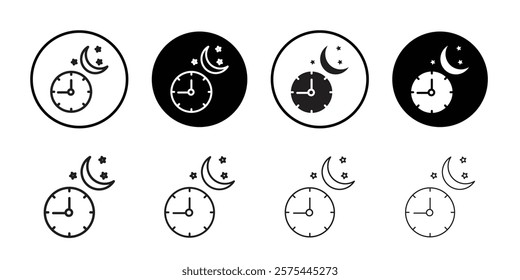 Sleeping time icon Thin line art collection
