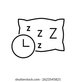 Sleeping Time icon.  Sleeping Time vector icon in line design for web design, logo and mobile app. Symbol of Sleeping Time on white background.