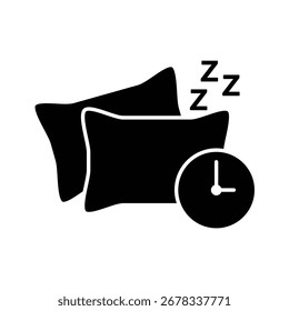  Icono de tiempo de sueño Vector almohada signo de tiempo de la cama para el diseño
