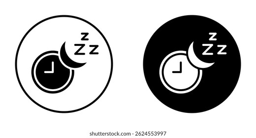 Durmiendo tiempo en diseño de línea. Conjunto de iconos de tiempo de sueño. Símbolo del tiempo de sueño para el Diseño web y el App móvil.